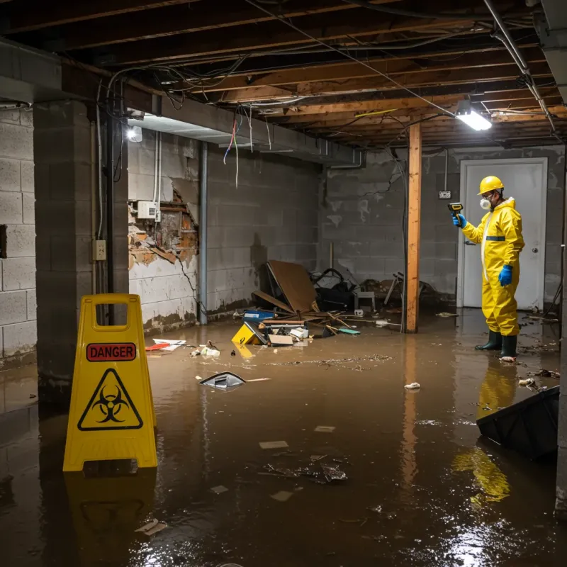 Flooded Basement Electrical Hazard in Mims, FL Property